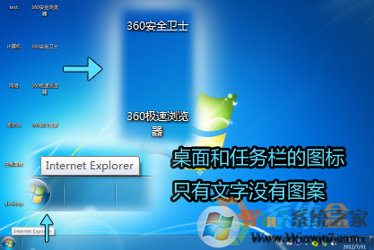 Win7旗舰版桌面图标有文字没有图案该怎么办?