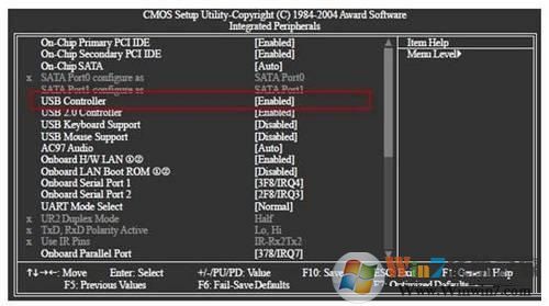 惠普BIOS启用禁用USB设置