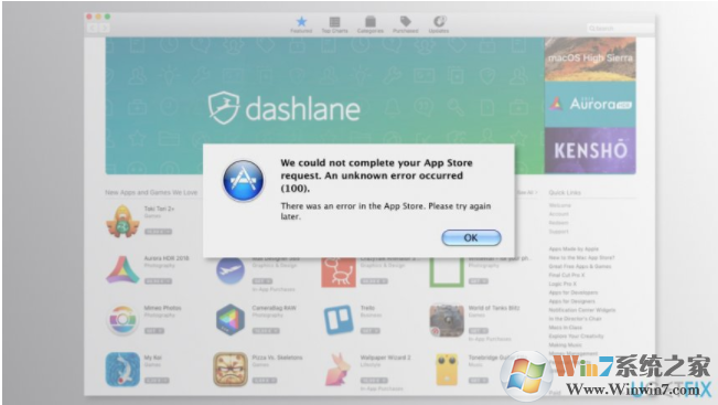 Mac App Store Error 100?