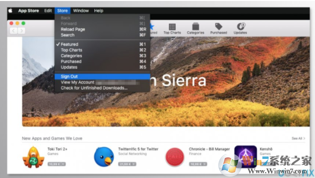 从Mac App Store注销