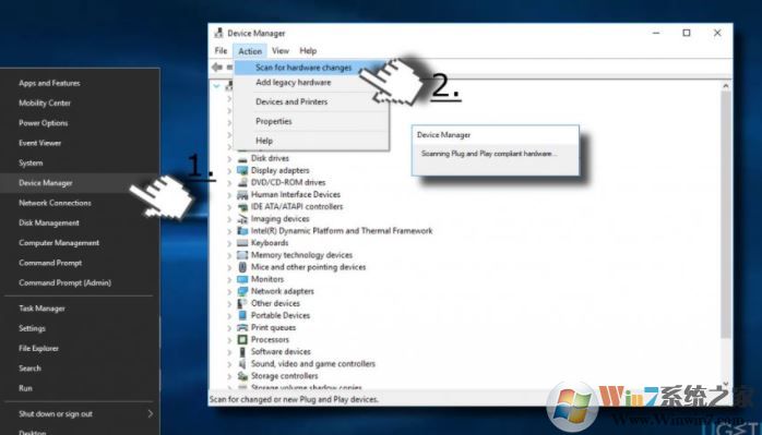扫描硬件更改以重新安装设备驱动程序