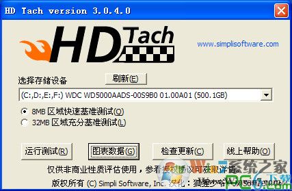 HD Tach(Ӳ�����ܲ��Թ���) V3.0.4 ������ɫ��