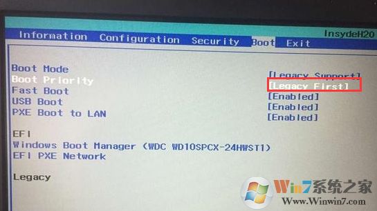 把Boot Priority设置成Legacy First 把Boot Priority设置成Legacy First