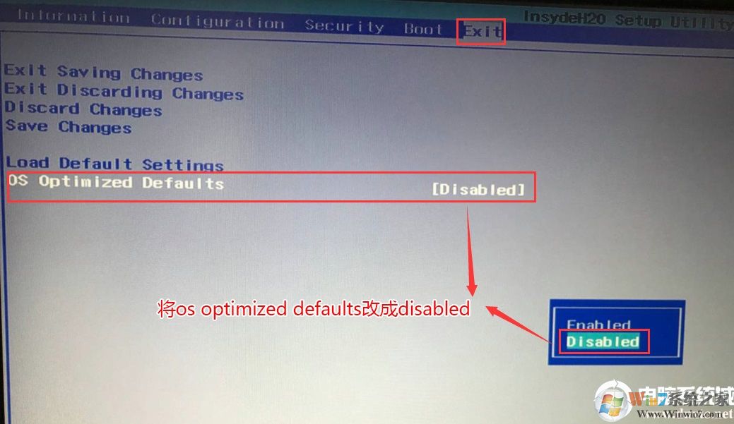 把OS Optimized Defaults设置为Disabled 把OS Optimized Defaults设置为Disabled