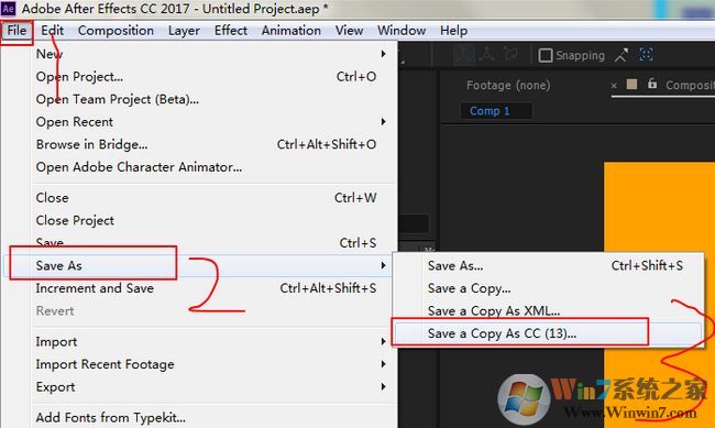 ae 2017保存低版本?ae保存为低版本图文教程