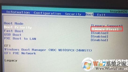 把Boot Priority设置成Legacy First 把Boot Priority设置成Legacy First