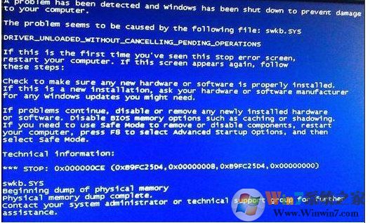 Win7系统出现swkb.sys蓝屏的解决方法