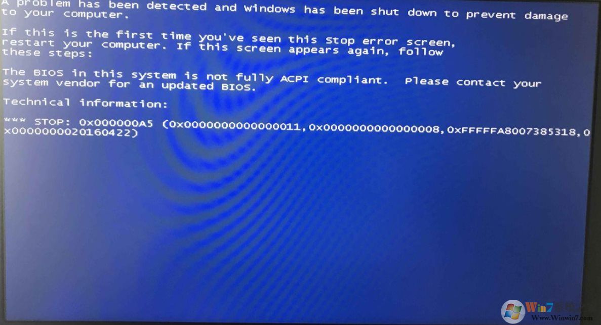 联想笔记本Win10改Win7 0x000000a5蓝屏解决方法