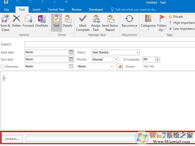 教你Outlook 2016 任务视图中的联系人类别设置方法