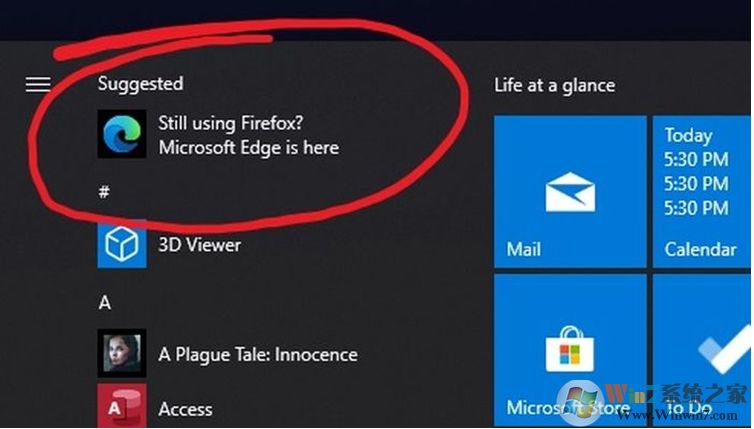 Win10开始菜单禁止Microsoft Edge浏览器推荐的方法