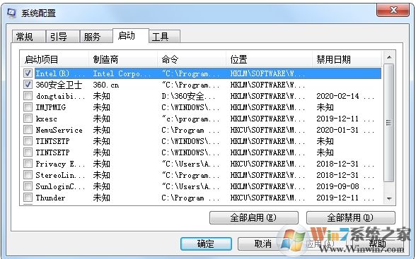 Win7启动项管理:删除开机启动项和添加开机启动项方法