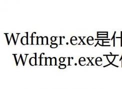 wdfmgr.exe��ʲô���̣�wdfmgr.exe��������ô�죿