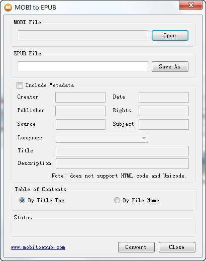 MOBI to EPUB(������ת������) V1.0 ��ɫ�� 