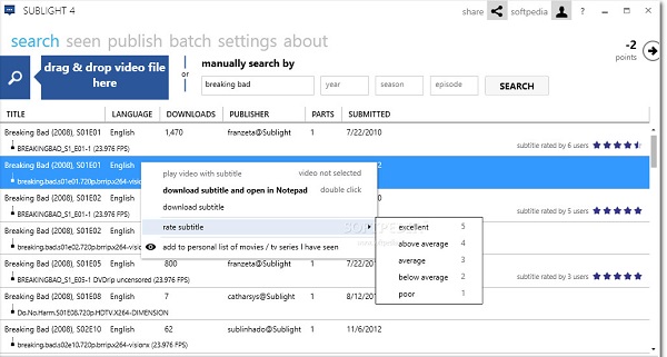 sublight(字幕搜索工具) 字幕搜索软件