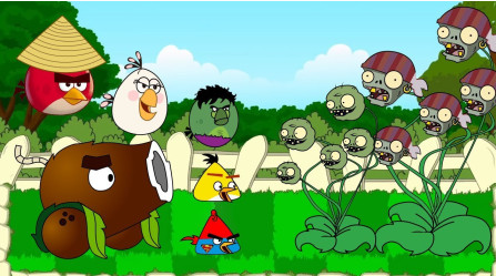 愤怒的小鸟大战僵尸无敌版 愤怒的小鸟大战僵尸
