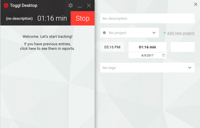 ���浹��ʱС����Toggl Desktop��ɫ��