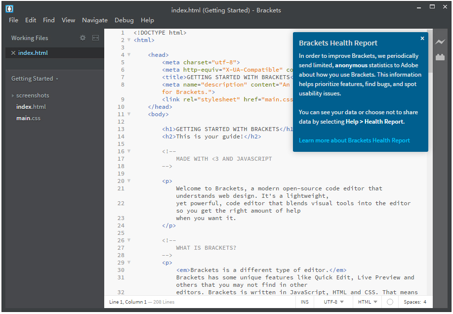 Brackets�ı��༭�� ��ɫ������
