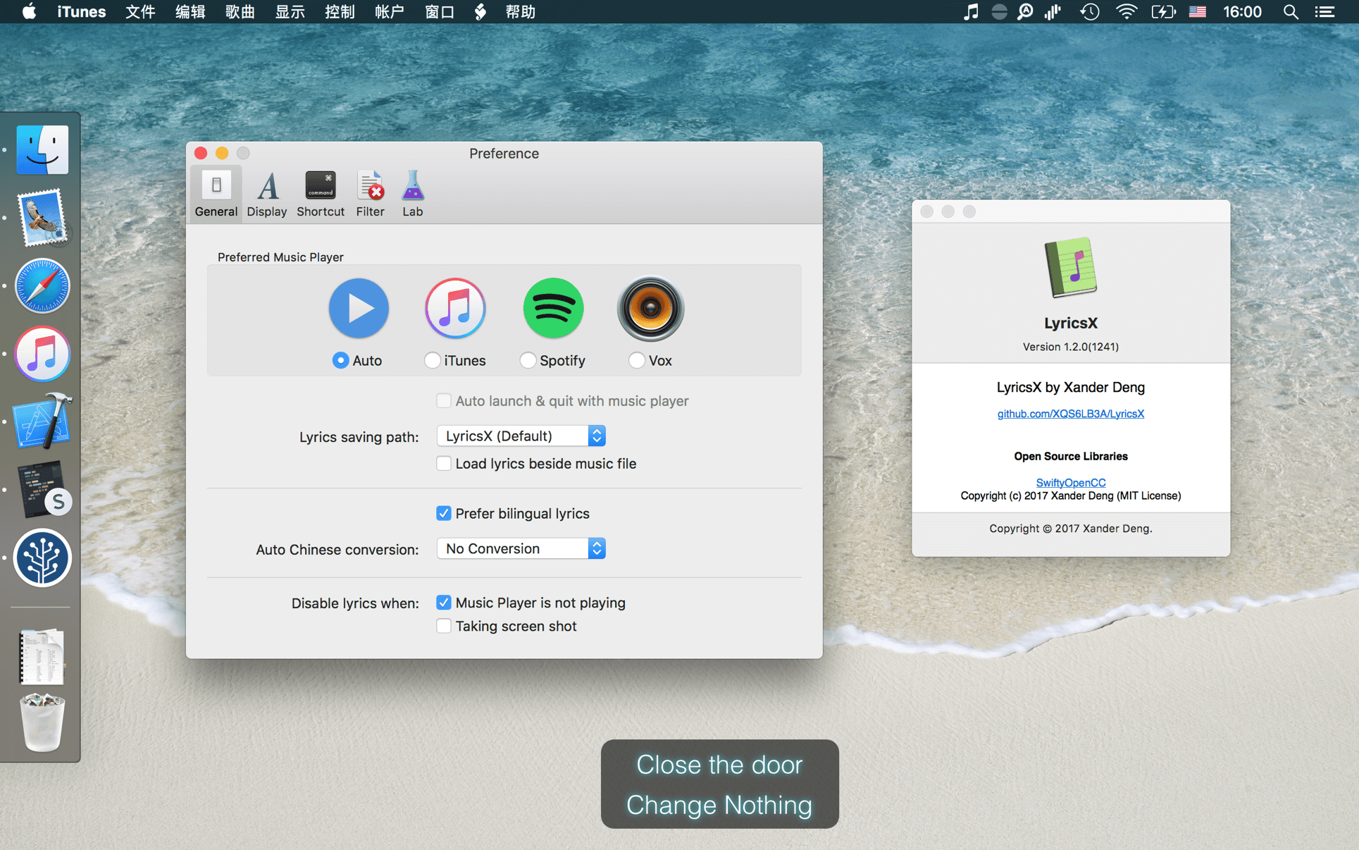 LyricsX for Mac(��������ʾ����) V1.6.2-beta.1ƻ����