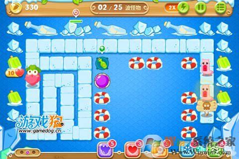 保卫萝卜2第35关攻略 水晶萝卜需打两次4