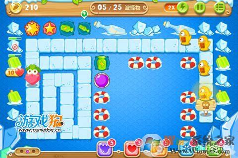 保卫萝卜2第35关攻略 水晶萝卜需打两次5