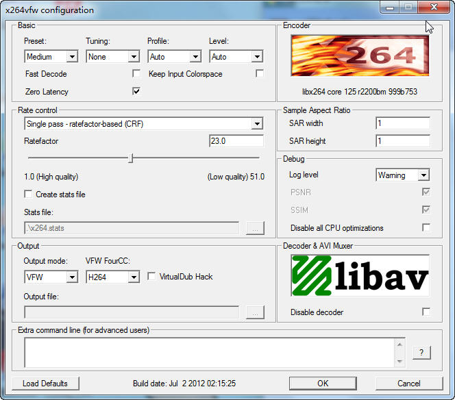 x264vfw��Ƶ������