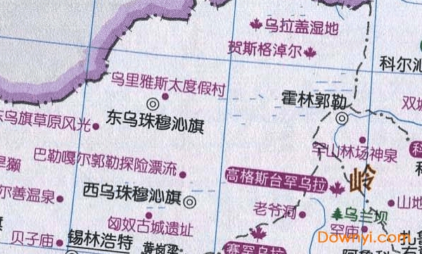 内蒙古旅游地图高清版大图 内蒙古自治区旅游地图